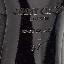 Pre Owned Jimmy Choo Black Leather Knee Length Boots Size 37