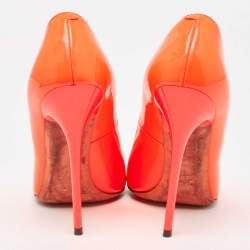 Jimmy Choo Orange Patent Leather Pointed Toe Pumps Size 37