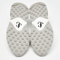 Pre Owned Jimmy Choo Green Fabric and Suede Diamond Slip On Sandals Size 39.5