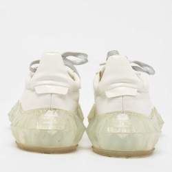 Pre Owned Jimmy Choo White Leather Diamond Sneakers Size 37