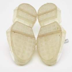 Pre Owned Jimmy Choo White Leather Diamond Sneakers Size 37