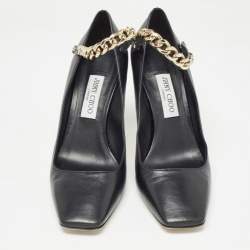 Pre Owned Jimmy Choo Black Leather Malva Pumps Size 41