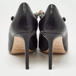 Pre Owned Jimmy Choo Black Leather Malva Pumps Size 41