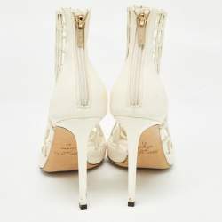Pre Owned Jimmy Choo White Leather Sheldon Cage Pumps Size 41