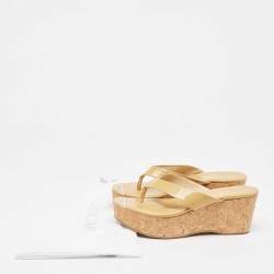 Jimmy Choo Beige Patent Prima Sandals Size 39