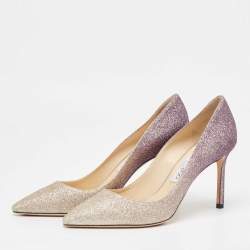 Pre Owned Jimmy Choo Ombre Purple/Silver Glitter Romy Pumps Size 38.5