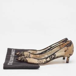 Pre Owned Jimmy Choo Black Lace Romy Pumps Size 37