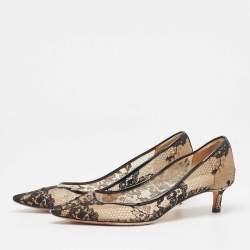 Pre Owned Jimmy Choo Black Lace Romy Pumps Size 37