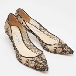 Pre Owned Jimmy Choo Black Lace Romy Pumps Size 37
