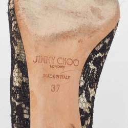 Pre Owned Jimmy Choo Black Lace Romy Pumps Size 37