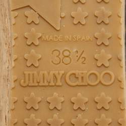 مملوكة مسبقًا Jimmy Choo Brown/Black Calf Hair and Leather Wedge Ankle Strap Sandals Size 38.5