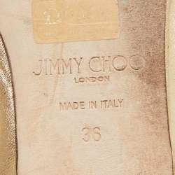 Jimmy Choo Gold Leather Ballet Flats Size 36