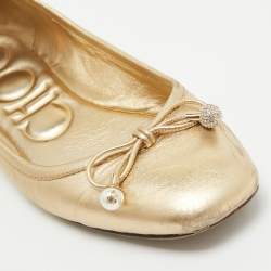 Jimmy Choo Gold Leather Ballet Flats Size 36