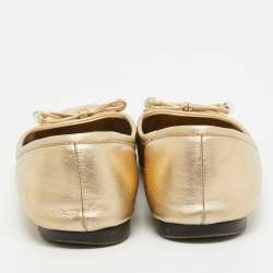 Jimmy Choo Gold Leather Ballet Flats Size 36