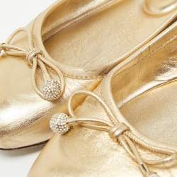 Jimmy Choo Gold Leather Ballet Flats Size 36