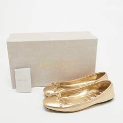 Jimmy Choo Gold Leather Ballet Flats Size 36