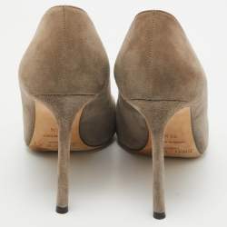Pre Owned Jimmy Choo Grey Suede Romy Pumps Size 35.5