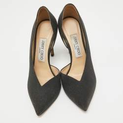 Jimmy Choo Black Glitter Sophia Pumps Size 36.5