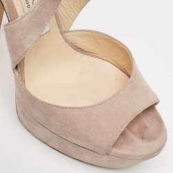 Jimmy Choo Grey Suede April Platform Sandals Size 36