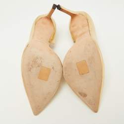 Pre Owned Jimmy Choo Gold Leather Sadira D'orsay Pumps Size 40