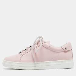 Jimmy Choo Pink Leather Antibes Sneakers Size 38