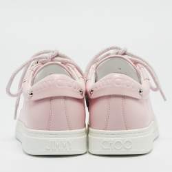 Jimmy Choo Pink Leather Antibes Sneakers Size 38