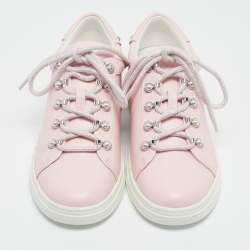 Jimmy Choo Pink Leather Antibes Sneakers Size 38