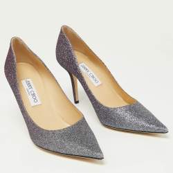 Jimmy Choo Purple Coarse Glitter Romy Pumps Size 39.5