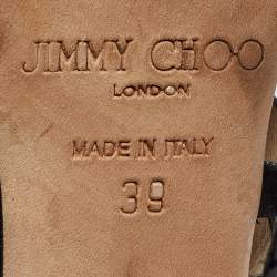 مملوكة مسبقًا Jimmy Choo Black Suede and Leather Strappy Sandals Size 39   