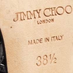 Jimmy Choo Black Patent Leather Caged Open Toe Pumps Size 38.5