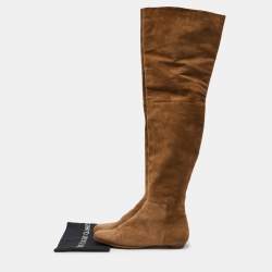 Pre Owned Jimmy Choo Brown Suede Over The Knee Length Boots Size 40