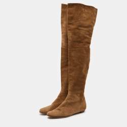 Pre Owned Jimmy Choo Brown Suede Over The Knee Length Boots Size 40