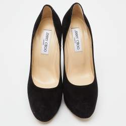 Jimmy Choo Black Suede Esam Crystal Embellished Pumps Size 39