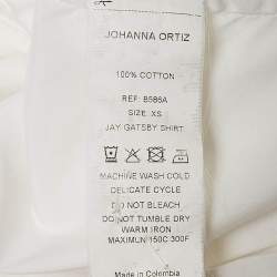Johanna Ortiz White Cotton Asymmetric Jay Gatsby Shirt XS