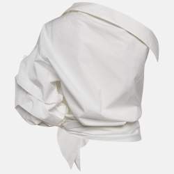 Johanna Ortiz White Cotton Asymmetric Jay Gatsby Shirt XS