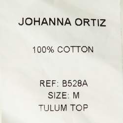 Pre Owned Johanna Ortiz White Cotton Tulum Off-the-Shoulder Top M