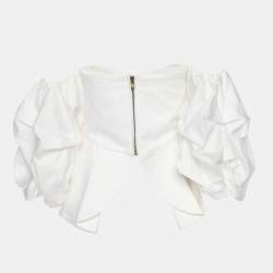 Johanna Ortiz White Cotton Bird of Paradise Off-the-Shoulder Top M