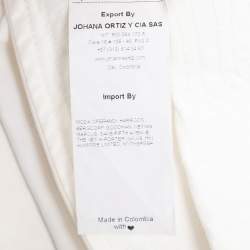 Johanna Ortiz White Cotton Bird of Paradise Off-the-Shoulder Top M