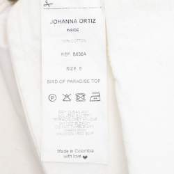 Johanna Ortiz White Cotton Bird of Paradise Off-the-Shoulder Top M