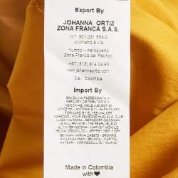 Johanna Ortiz Yellow Poplin Fringe Tiered Midi Dress S