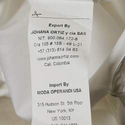 Pre Owned Johanna Ortiz White Cotton Pintuck Detail Shirt S