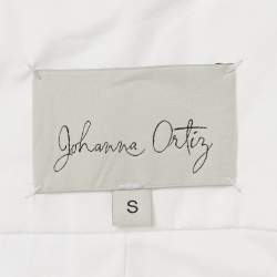 Pre Owned Johanna Ortiz White Cotton Pintuck Detail Shirt S