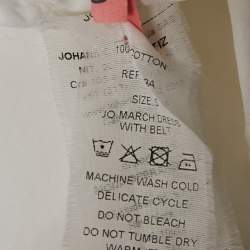 Pre Owned Johanna Ortiz White Cotton Button Front Jo March Dress S
