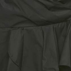 مملوكة مسبقًا Johanna Ortiz Black Ruffled Asymmetric One-Shoulder Top M