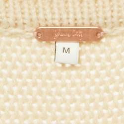 Pre Owned Johanna Ortiz Cream Wool Blend Knit The Message Sweater M