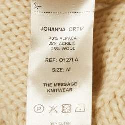 Pre Owned Johanna Ortiz Cream Wool Blend Knit The Message Sweater M