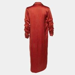 مملوكة مسبقًا Johanna Ortiz Orange Printed Silk Infante Kimono Cover Up M