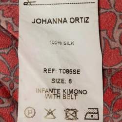 مملوكة مسبقًا Johanna Ortiz Orange Printed Silk Infante Kimono Cover Up M