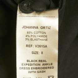 مملوكة مسبقًا فستان جوهانا أورتيز قطن أسود مطرز ماكسي مقاس كبير (لارج)