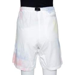 John Elliott Multicolor Ink Bloom Tie Dye Cotton Mountain Shorts S